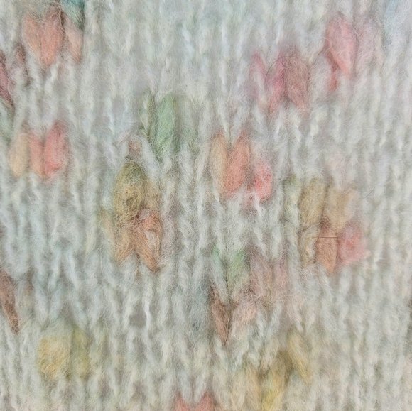NEW  Cable Knit Cardigan Size M Mint Color Multicolor Pastel Colors Wool Baggy - Picture 4 of 12